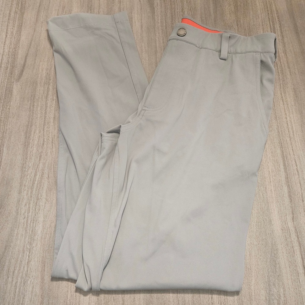 Redvanly Mens Golf Pants‎ Light Gray Performance Stretch Flat Front Size Small